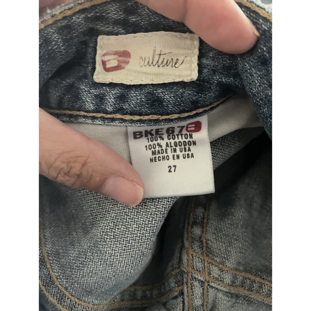 BKE Denim Cut Off Shorts 27/6 Blue Cotton Low Rise 2.5 in Inseam 5-Pocket - Picture 9 of 10